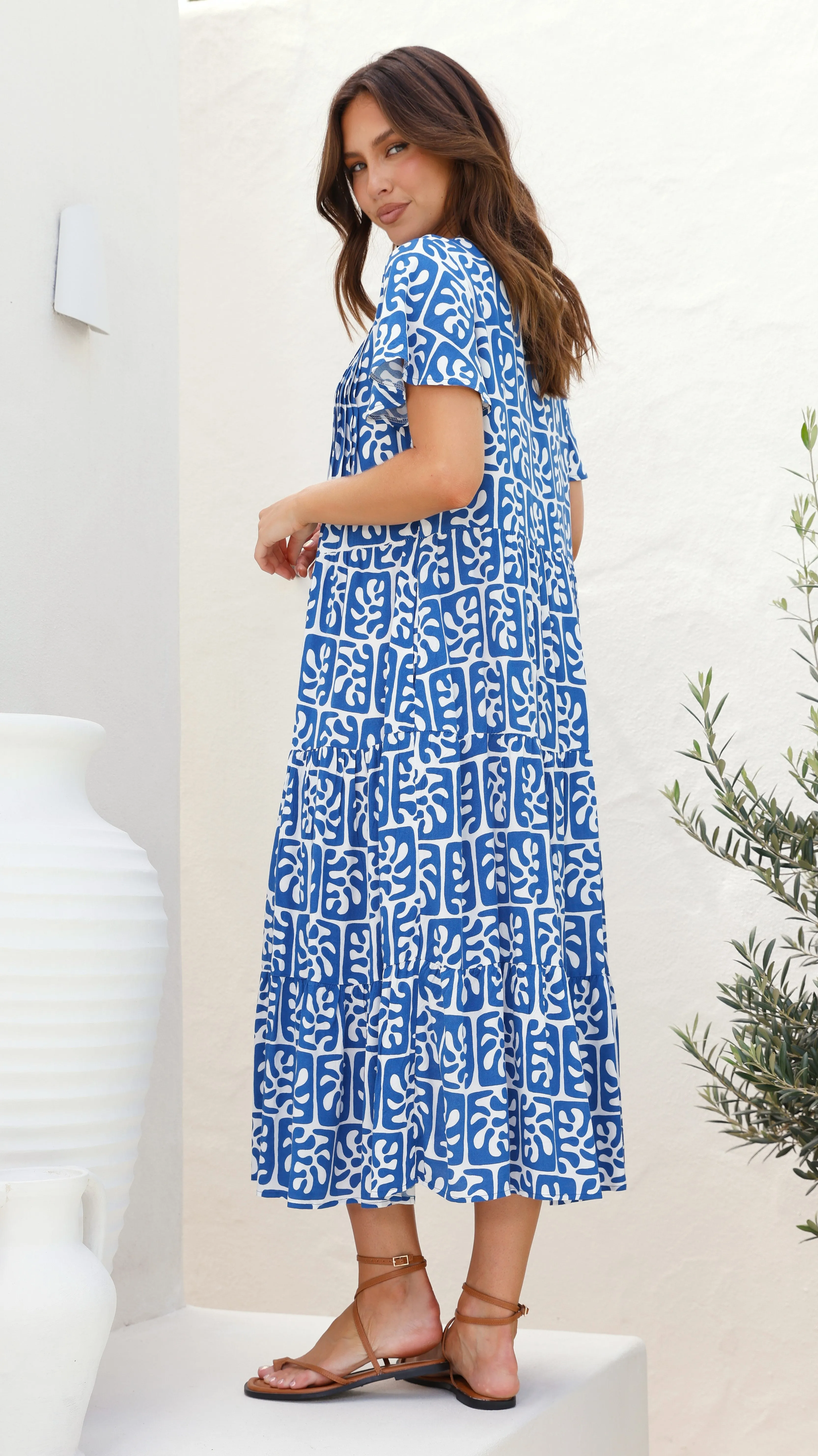 Irie Midi Dress - Blue Print sold by Billy J product image thumbnail 4