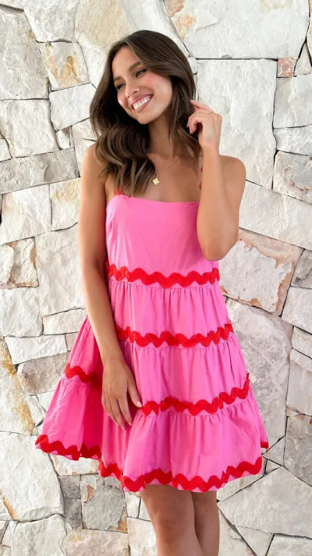 Dajuan Mini Dress - Pink / Red sold by Billy J