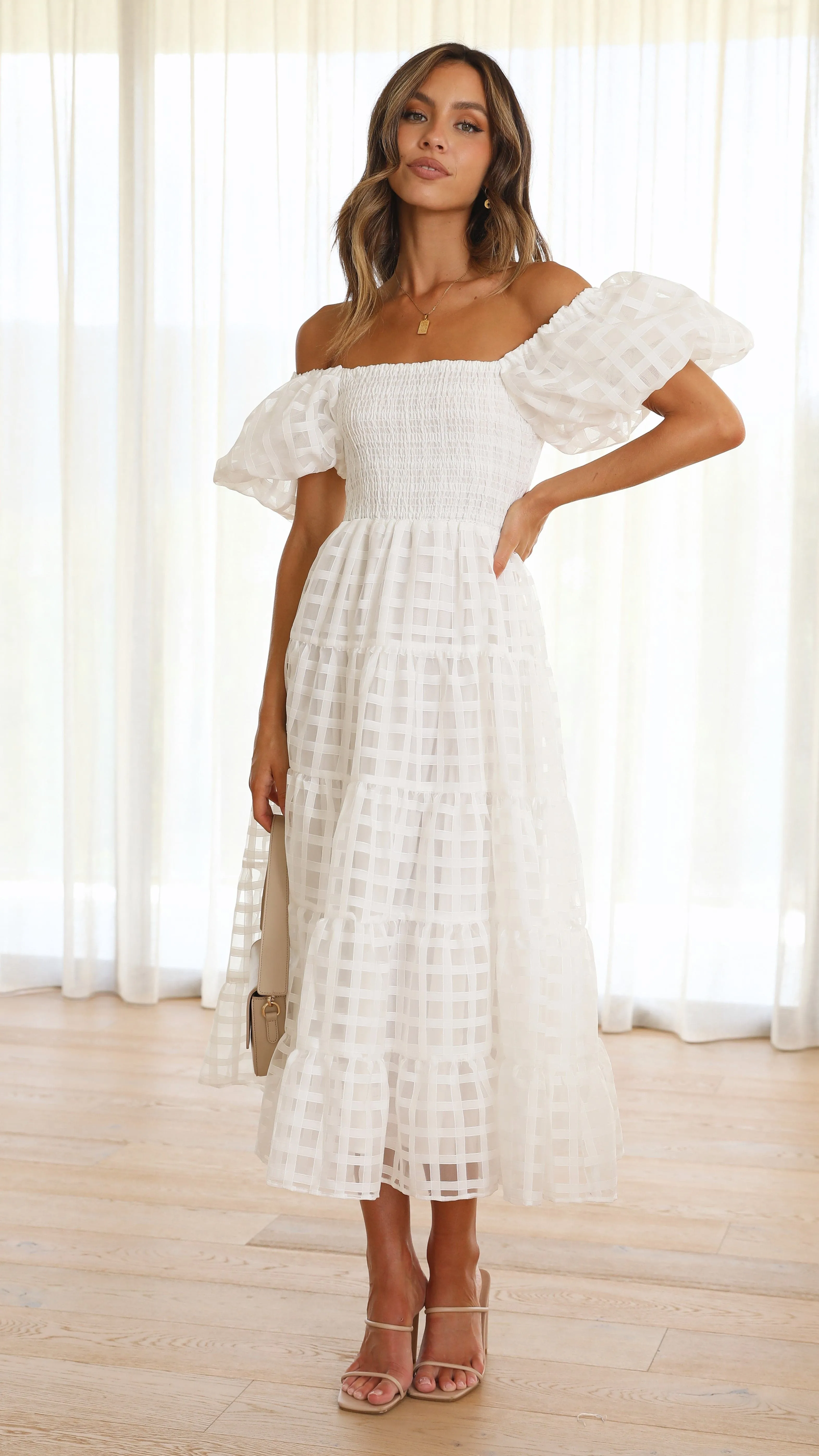 Deemi Maxi Dress - White sold by Billy J