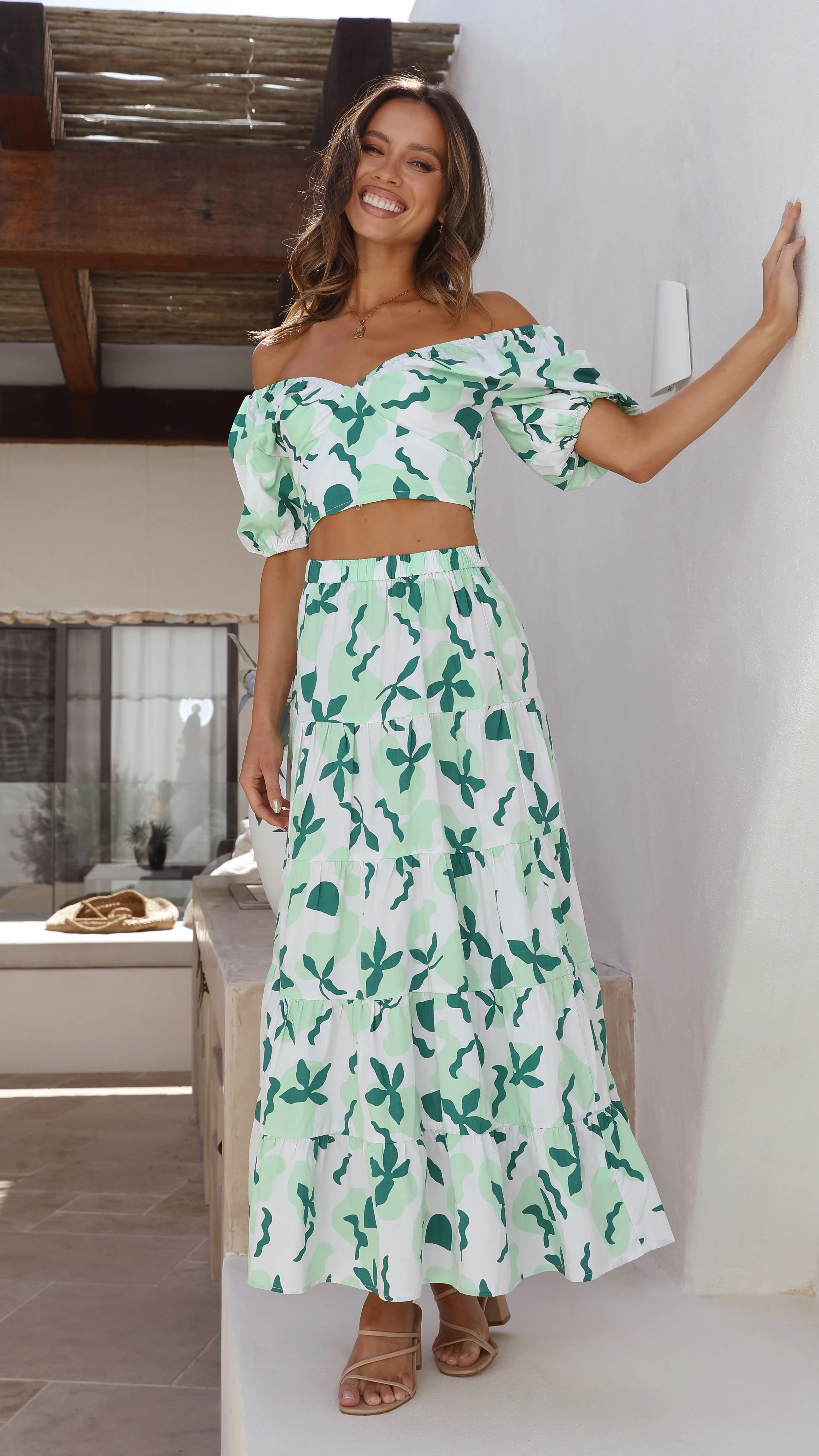 Karmen Maxi Skirt - Green sold by Billy J product image thumbnail 4