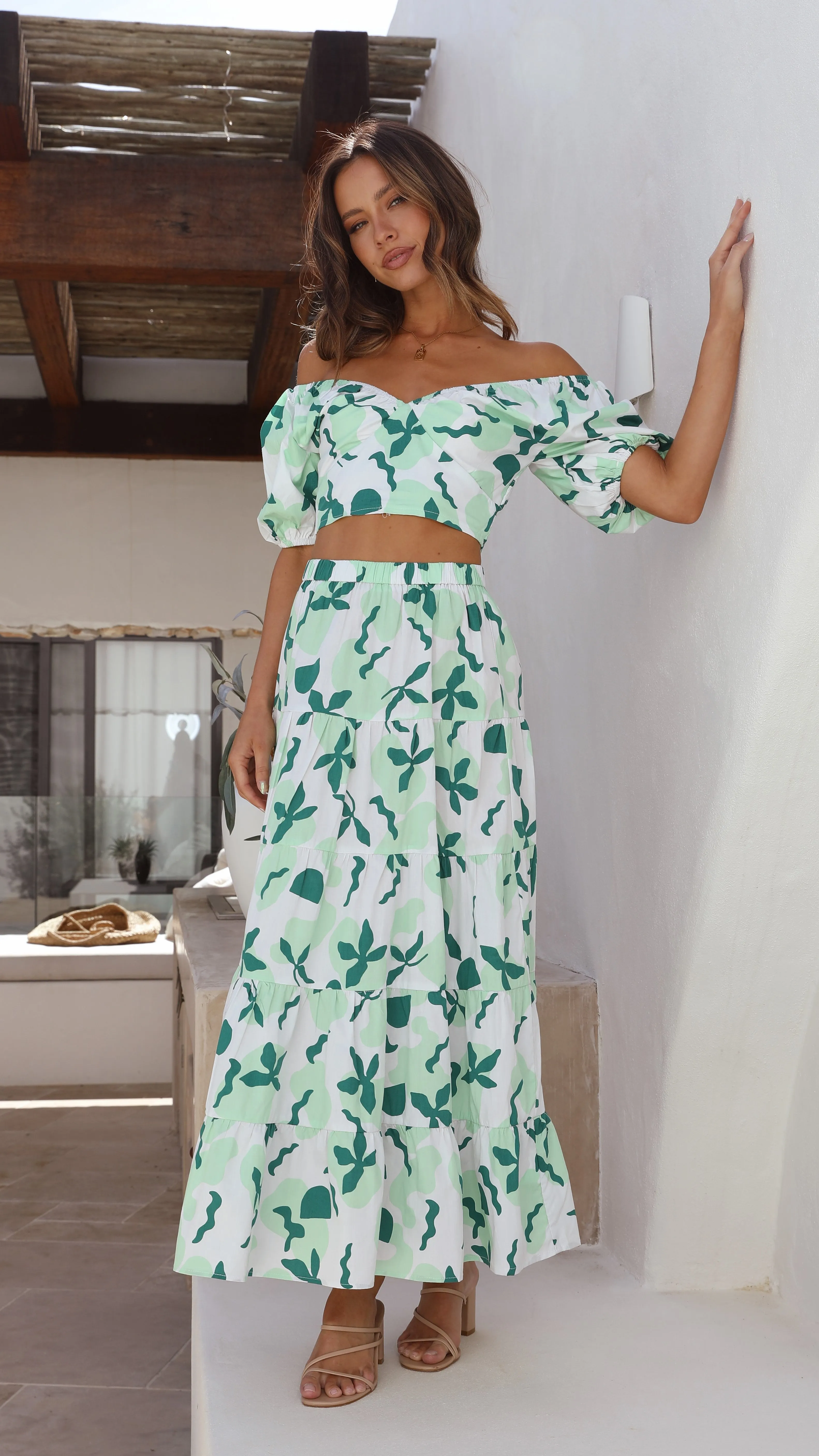 Karmen Maxi Skirt - Green sold by Billy J