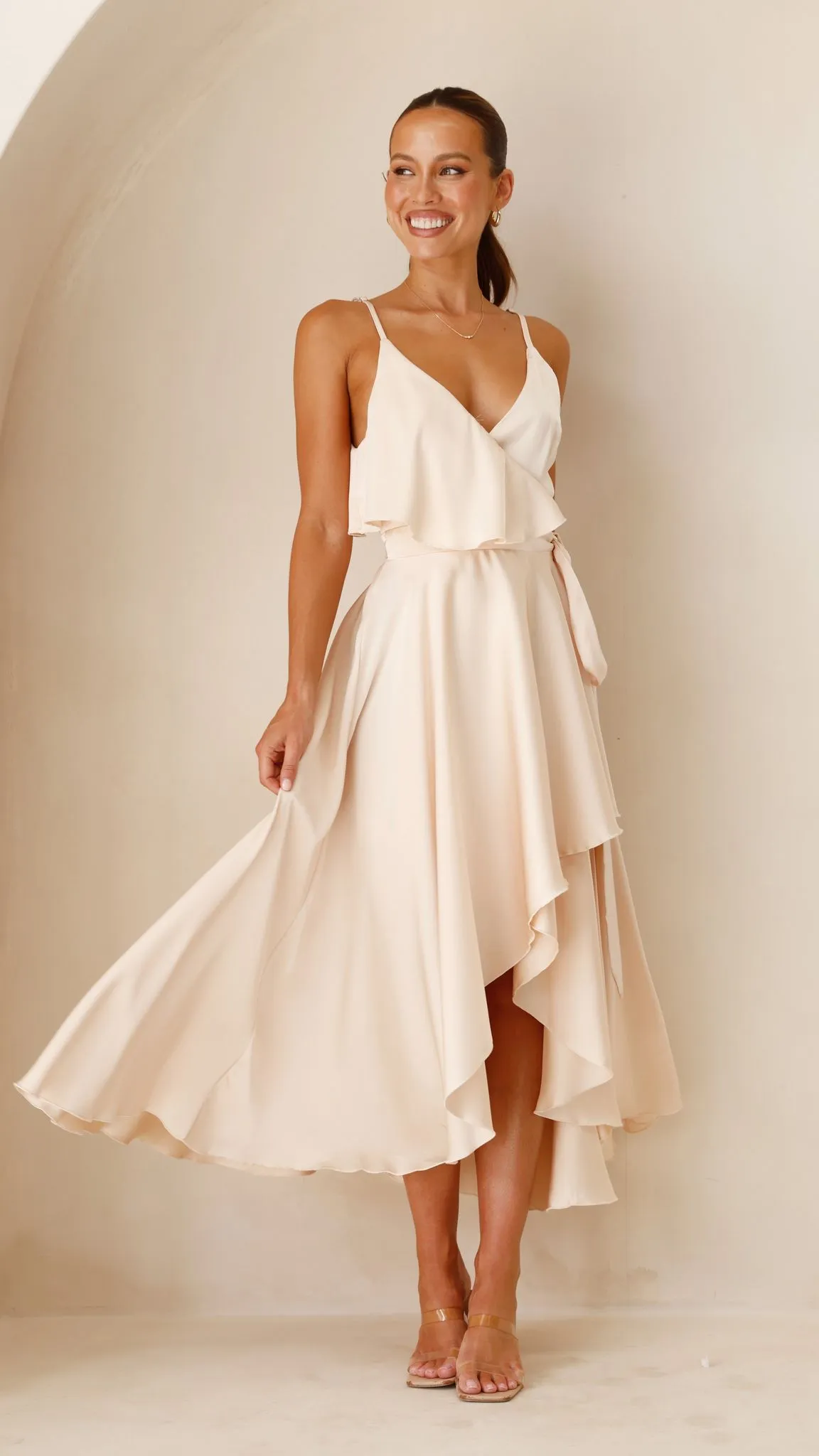 Gabriella Midi Dress - Champagne sold by Billy J