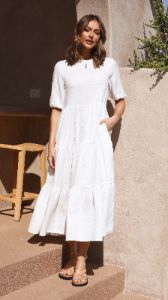 Dahlia Maxi Dress - White sold by Billy J