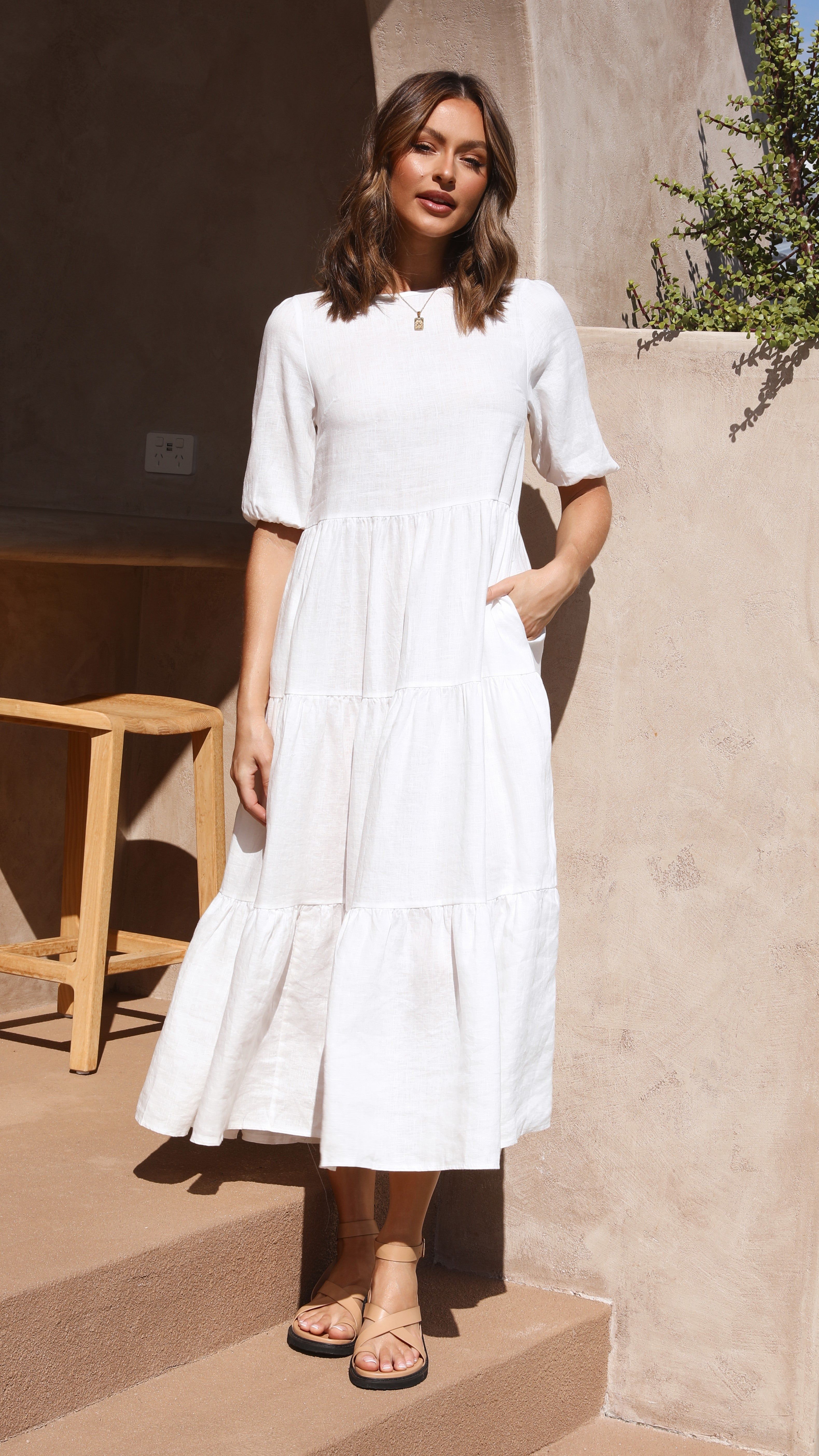 Dahlia Maxi Dress - White sold by Billy J product image thumbnail 5