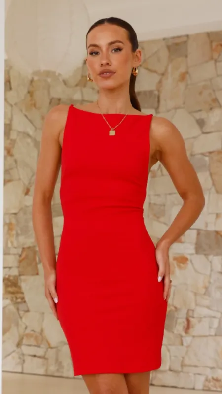 Romina Mini Dress - Red sold by Billy J