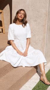 Dahlia Maxi Dress - White sold by Billy J