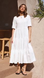 Dahlia Maxi Dress - White sold by Billy J