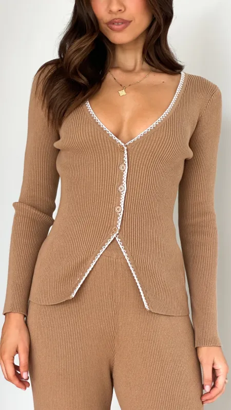Kaelyn Long Sleeve Top - Taupe sold by Billy J