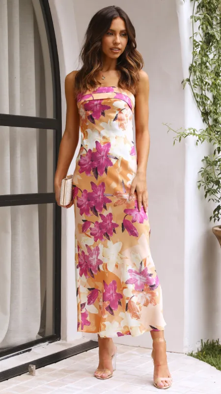 Miya Maxi Dress - Orange/Pink Print sold by Billy J