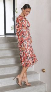Adria Midi Dress - Red Floral sold by Billy J