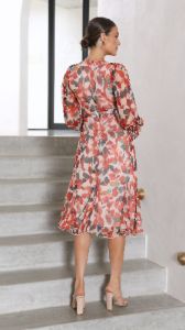 Adria Midi Dress - Red Floral sold by Billy J