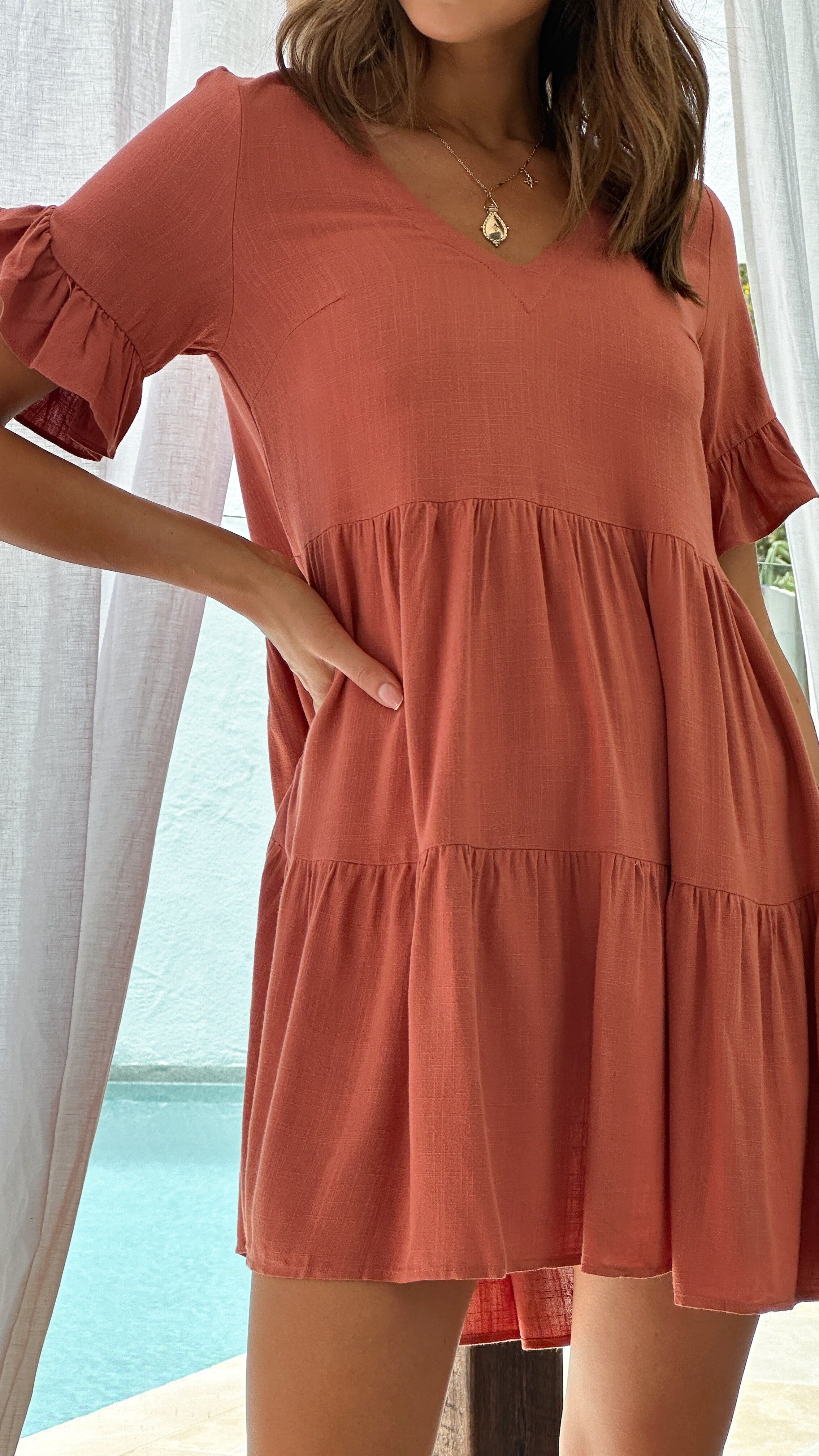 Mariah Mini Dress - Rust sold by Billy J product image thumbnail 5