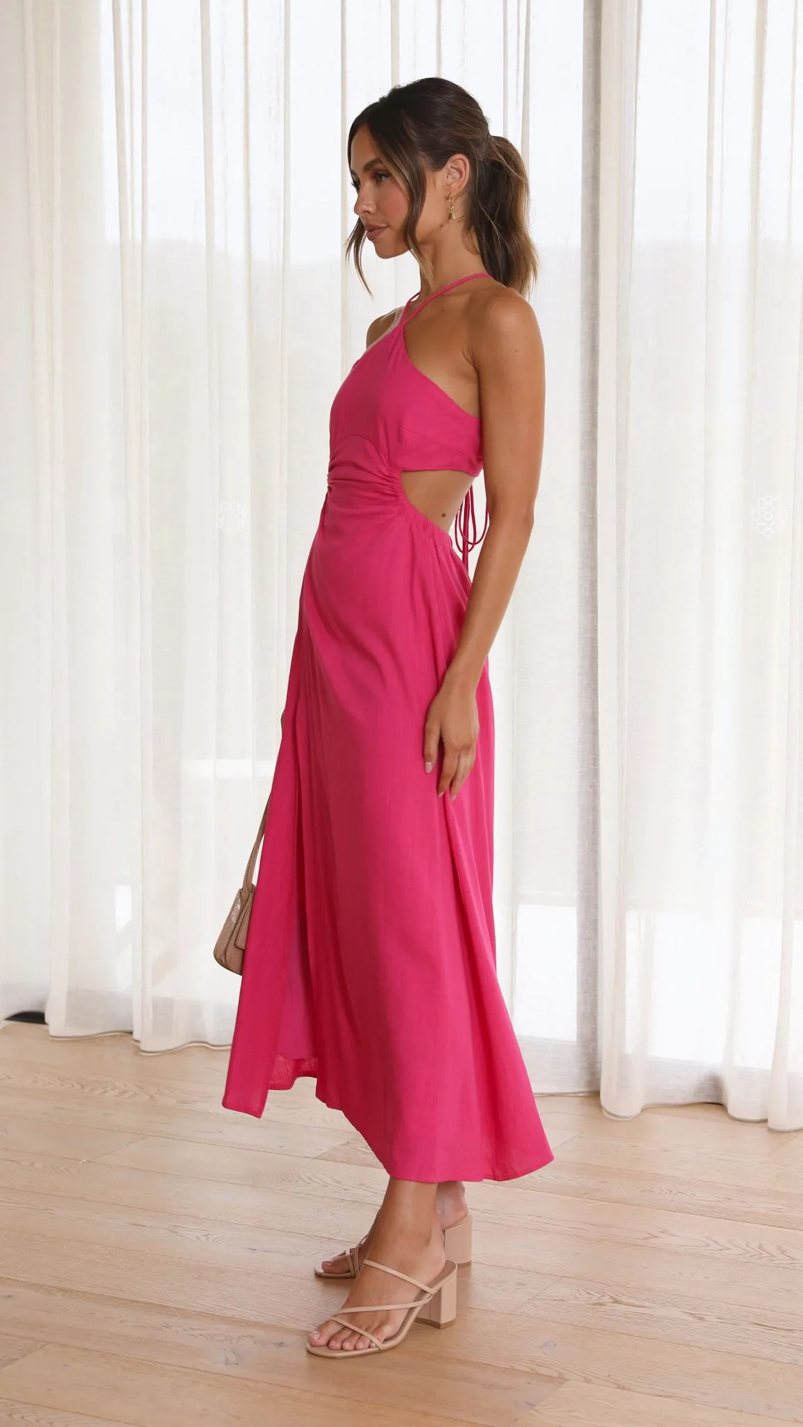 Layla Midi Dress - Hot Pink sold by Billy J product image thumbnail 3