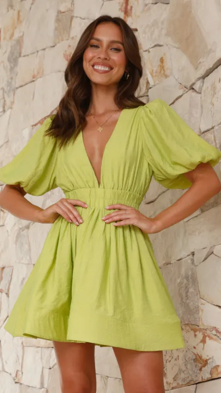 Erin Mini Dress - Lime sold by Billy J