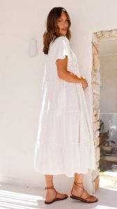 Lucinda Midi Dress - White sold by Billy J