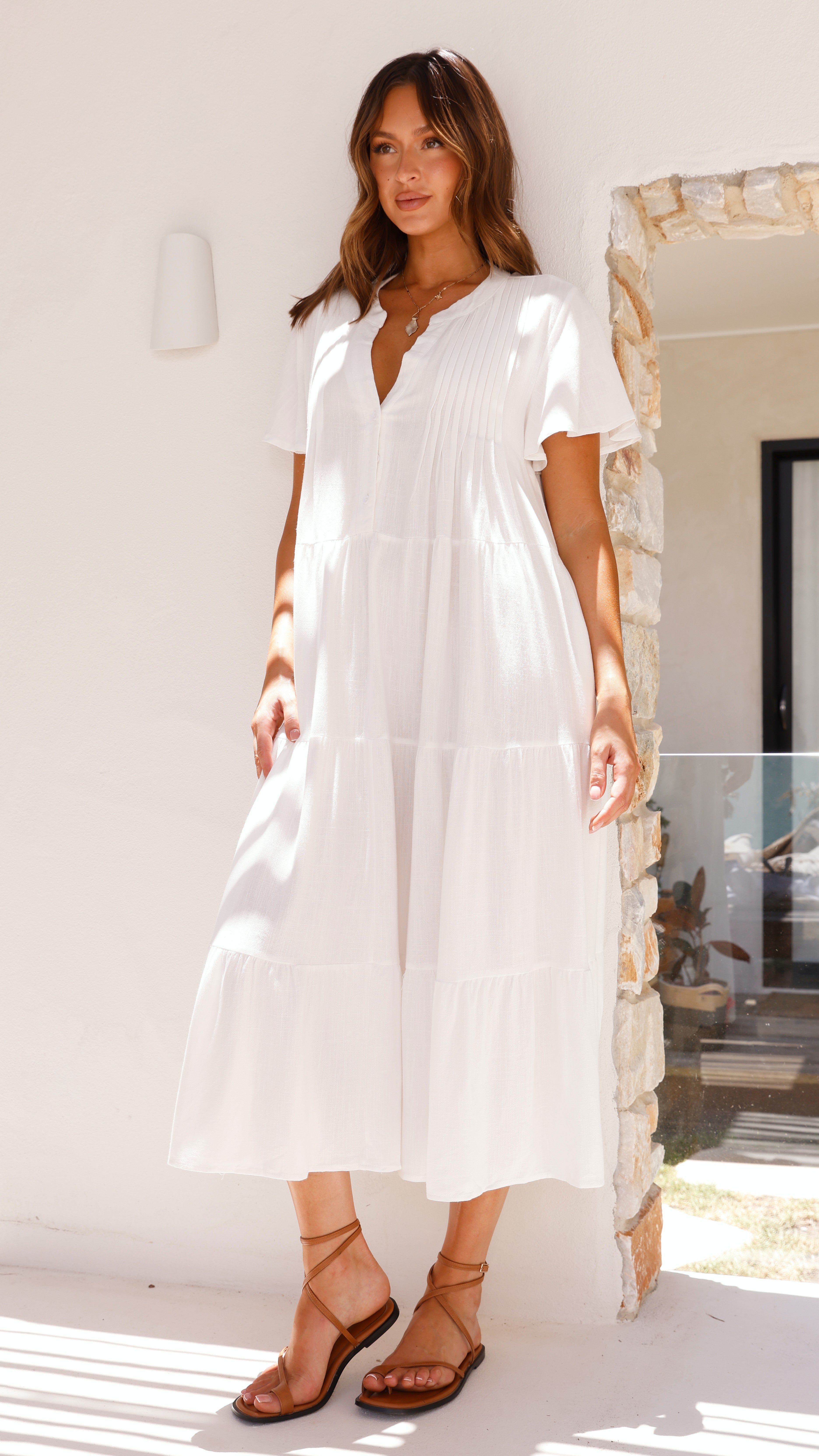 Lucinda Midi Dress - White sold by Billy J product image thumbnail 5