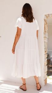 Lucinda Midi Dress - White sold by Billy J