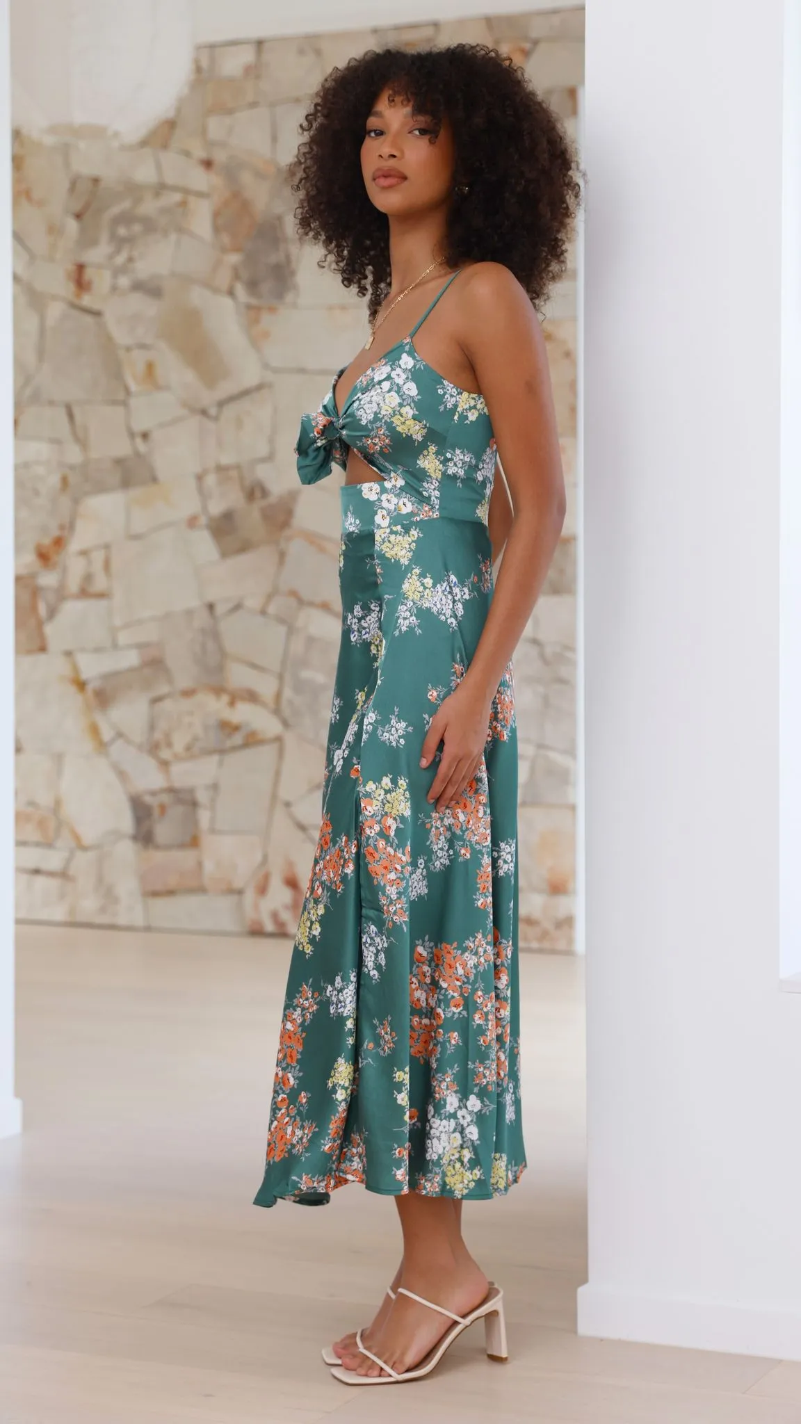 Dreamers Midi Dress - Green Floral sold by Billy J product image thumbnail 5