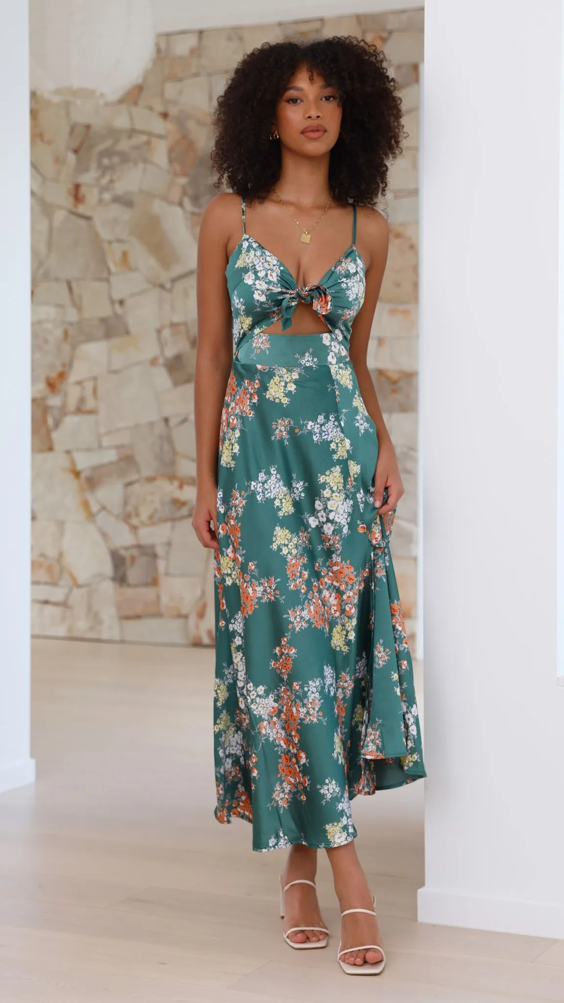 Dreamers Midi Dress - Green Floral sold by Billy J product image thumbnail 2