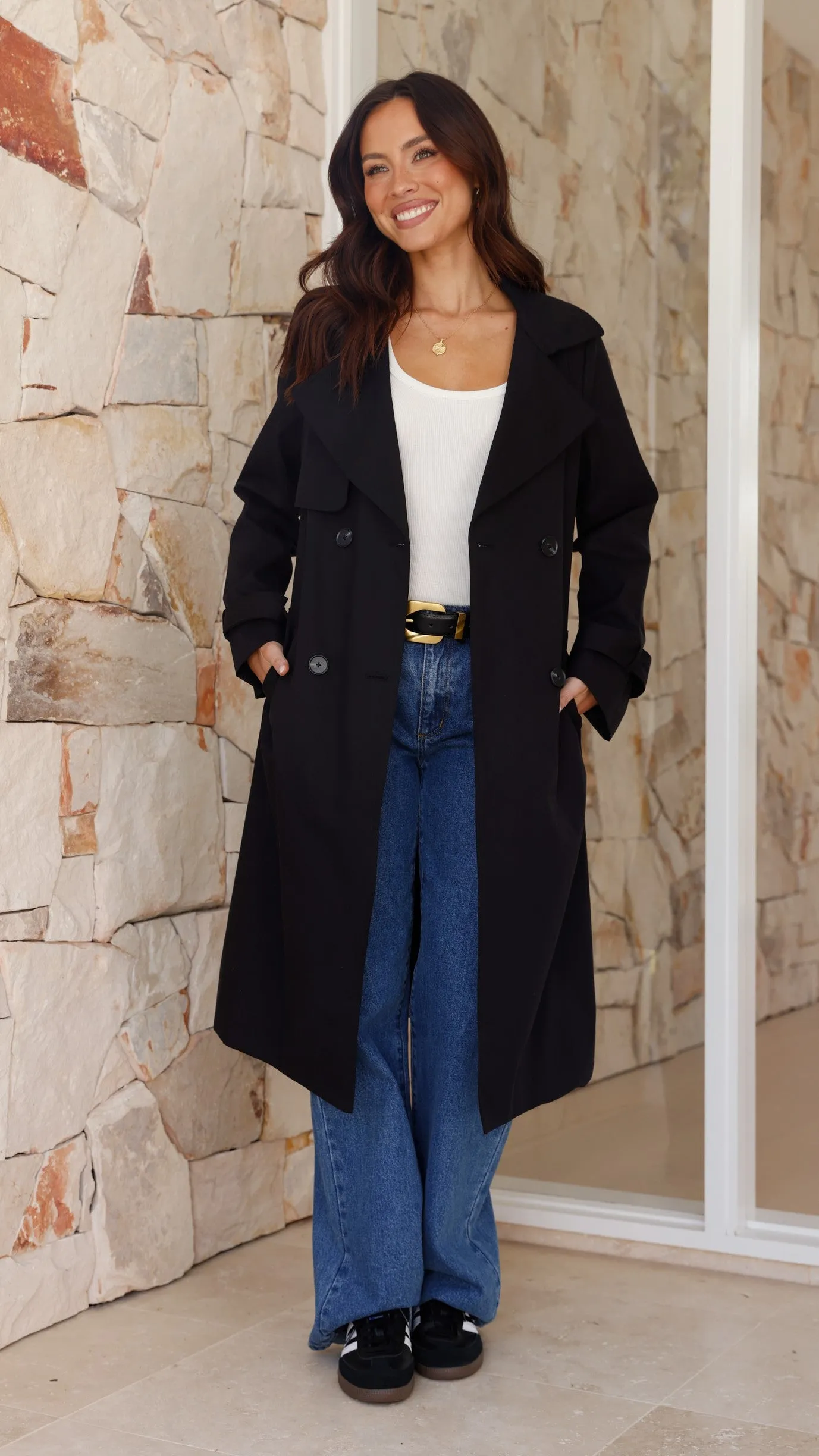 Byron Trench Coat - Black sold by Billy J