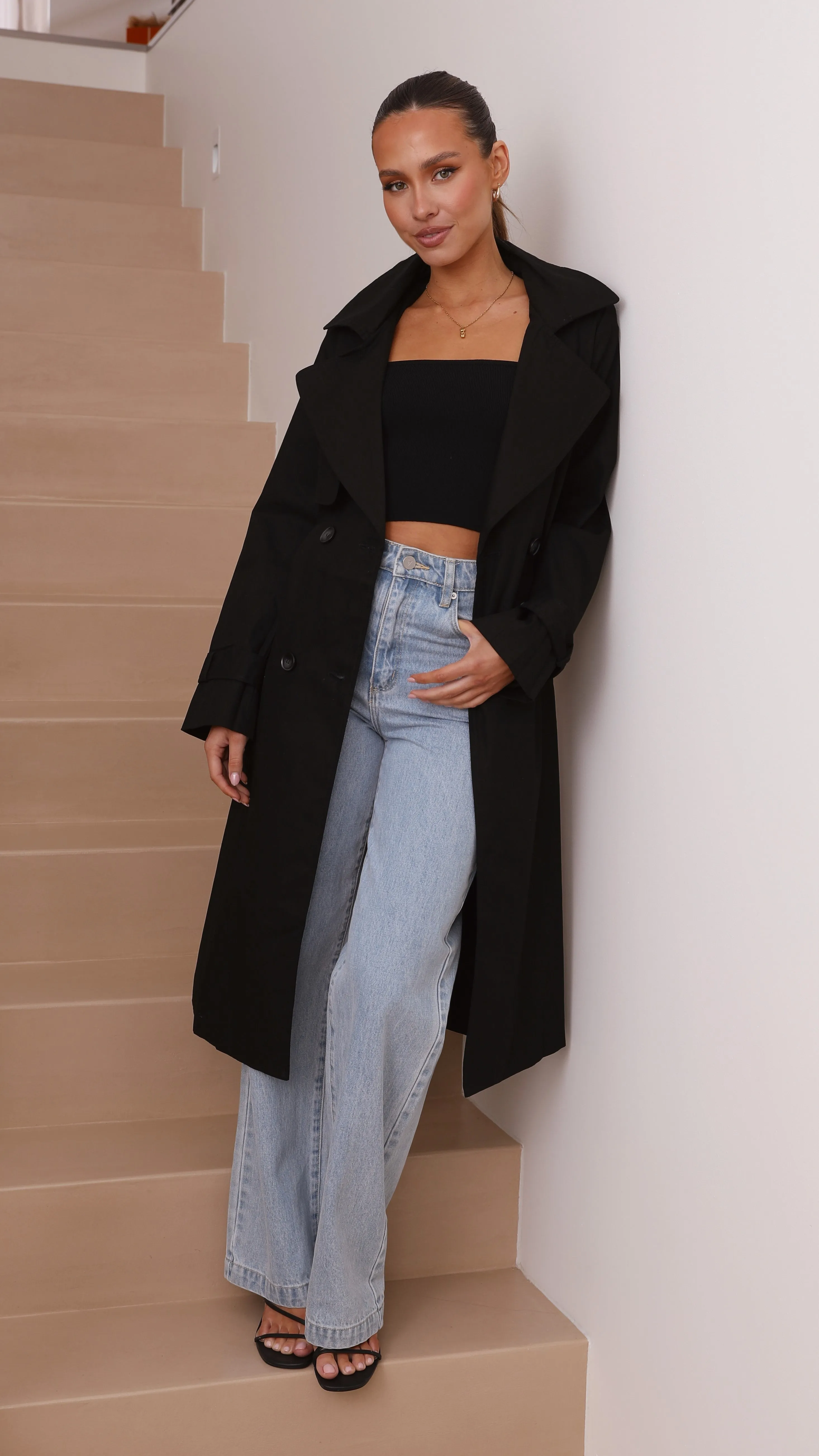 Byron Trench Coat - Black sold by Billy J product image thumbnail 2