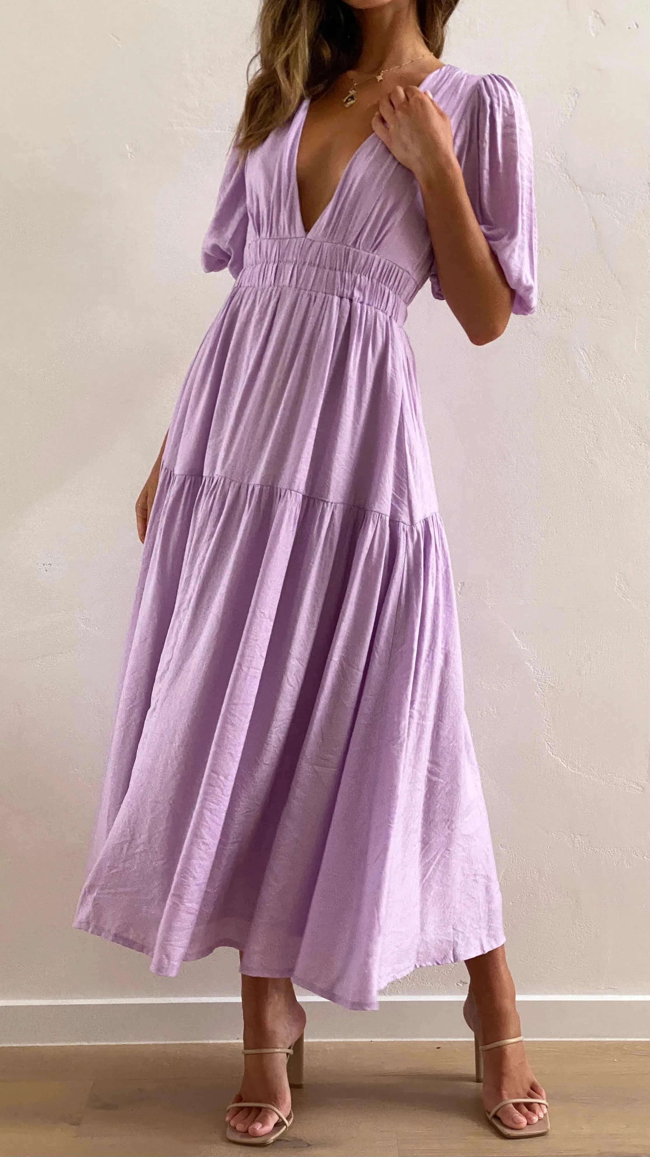Erin Midi Dress - Lilac sold by Billy J