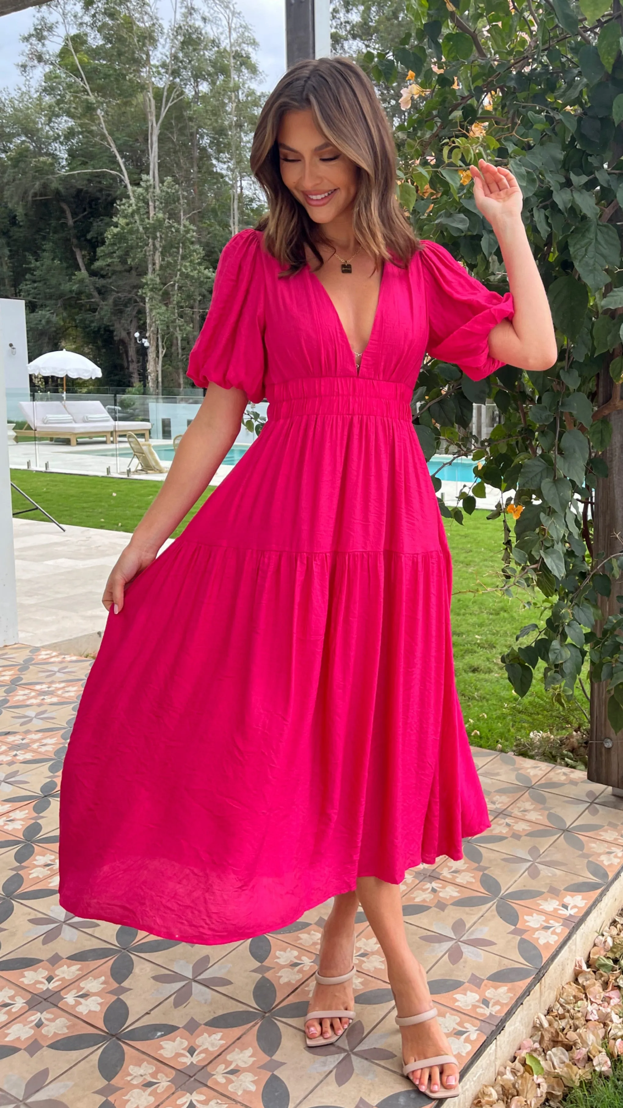 Erin Midi Dress - Magenta sold by Billy J product image thumbnail 2
