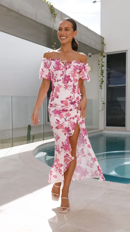 Karmen Midi Dress - Pink sold by Billy J