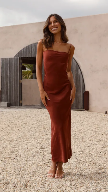 Keira Maxi Dress - Rust sold by Billy J