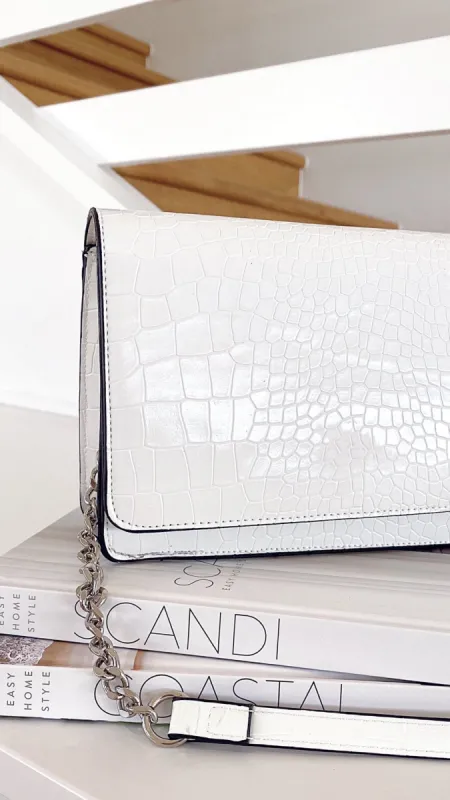 Karma Bag - White Croc sold by Billy J