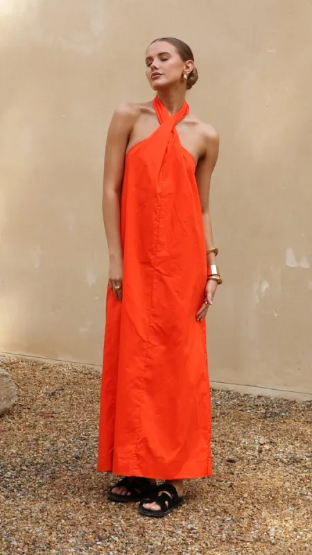 Amber Maxi Dress - Flame sold by Billy J