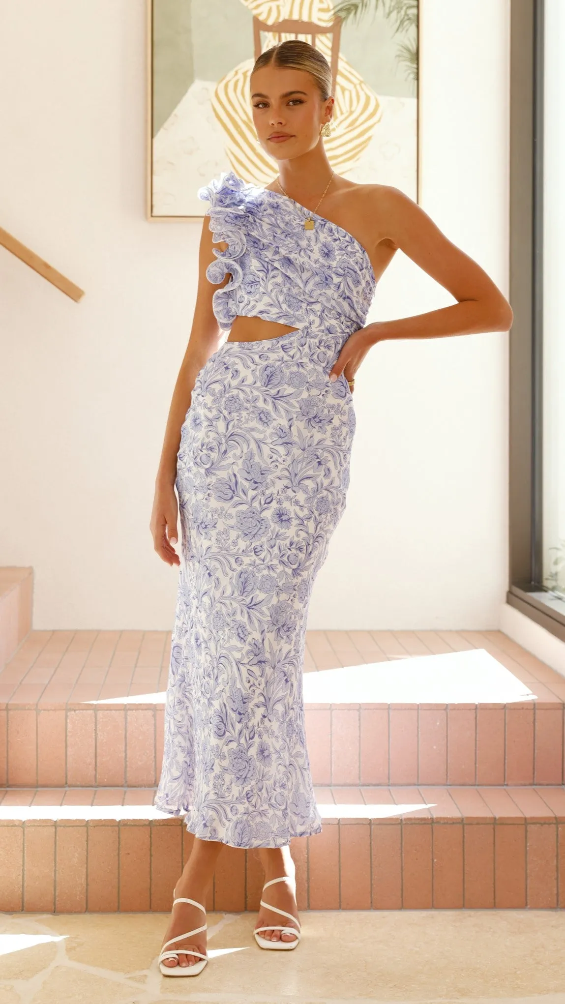 Amina Maxi Dress - Blue Floral sold by Billy J