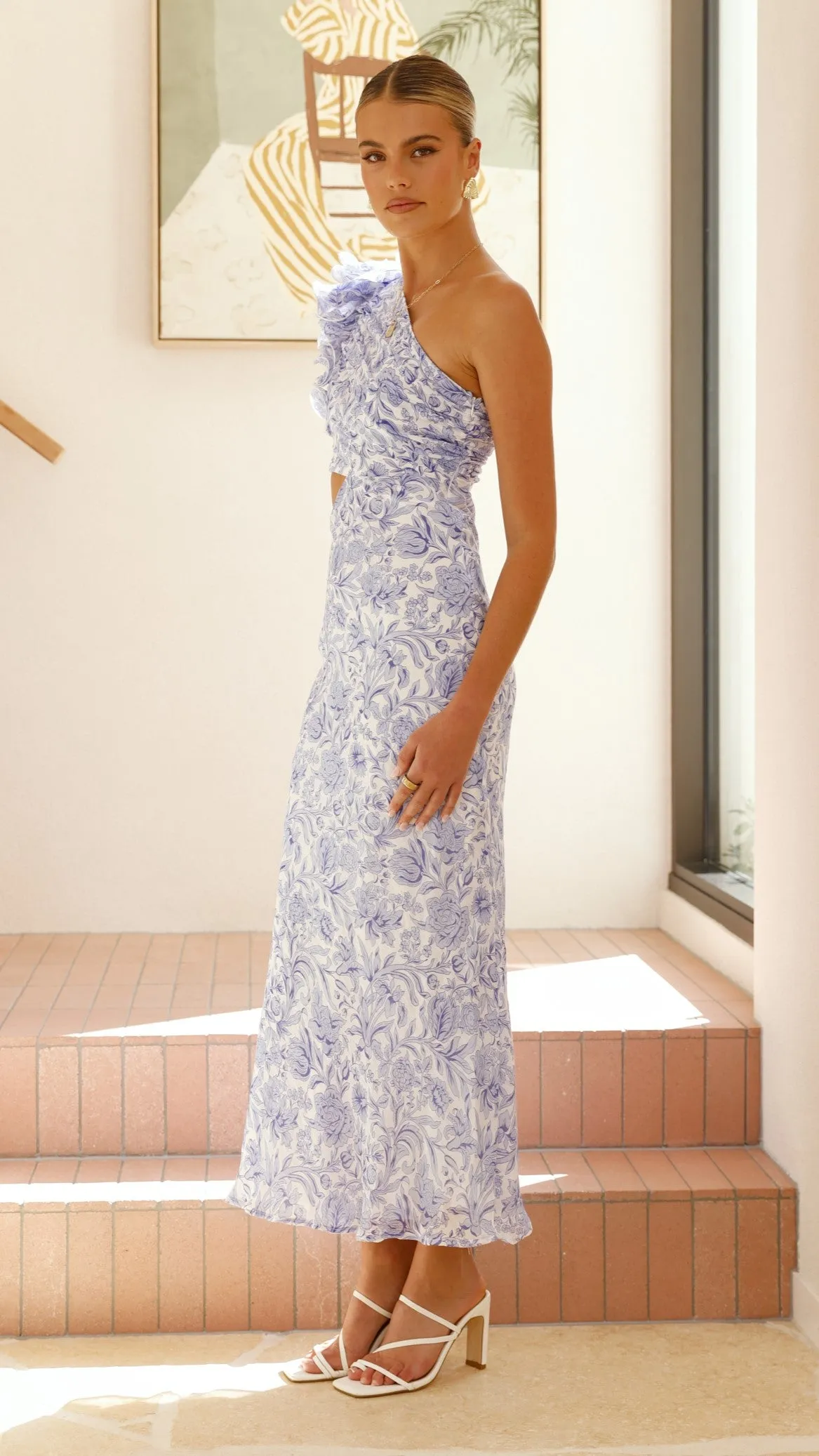 Amina Maxi Dress - Blue Floral sold by Billy J product image thumbnail 5
