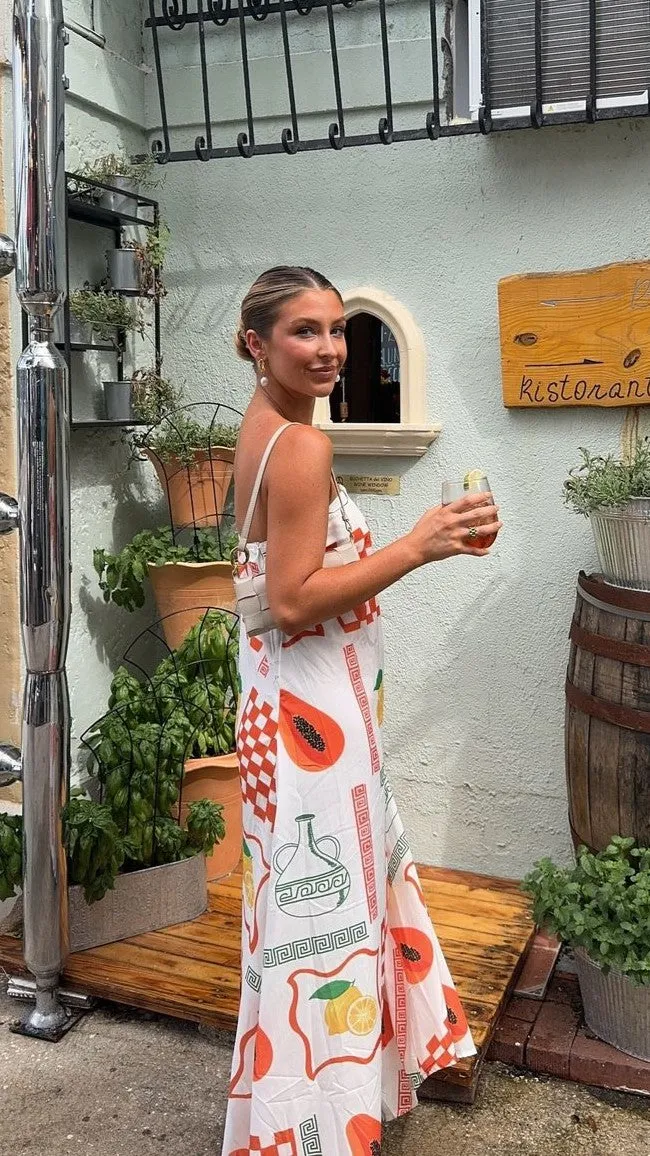 Connie Maxi Dress - Lemon / Papaya Print sold by Billy J product image thumbnail 4