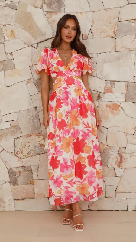 Rochelle Midi Dress - Hot Pink sold by Billy J
