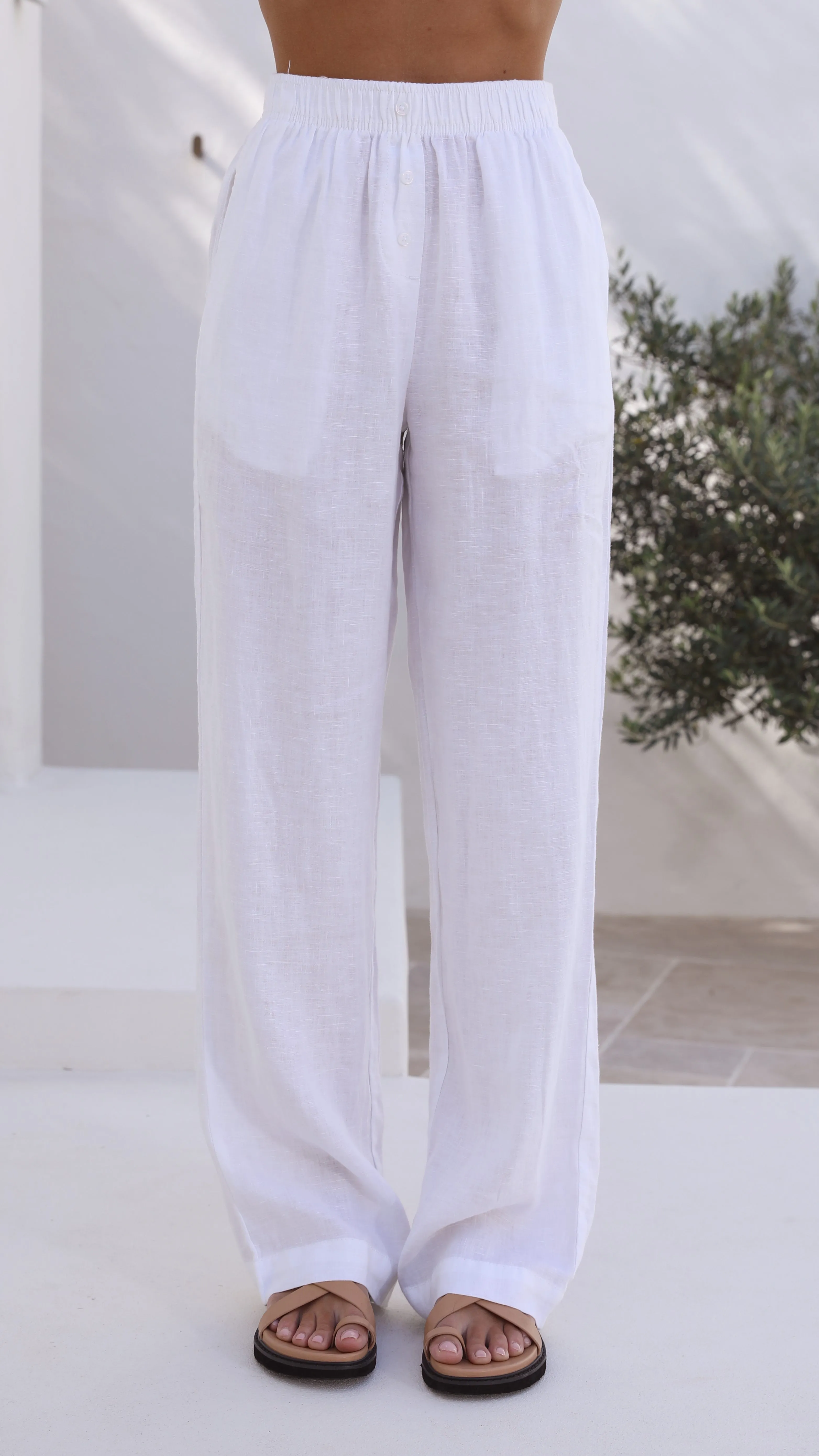 Linen Lounge Pant - White sold by Billy J product image thumbnail 3