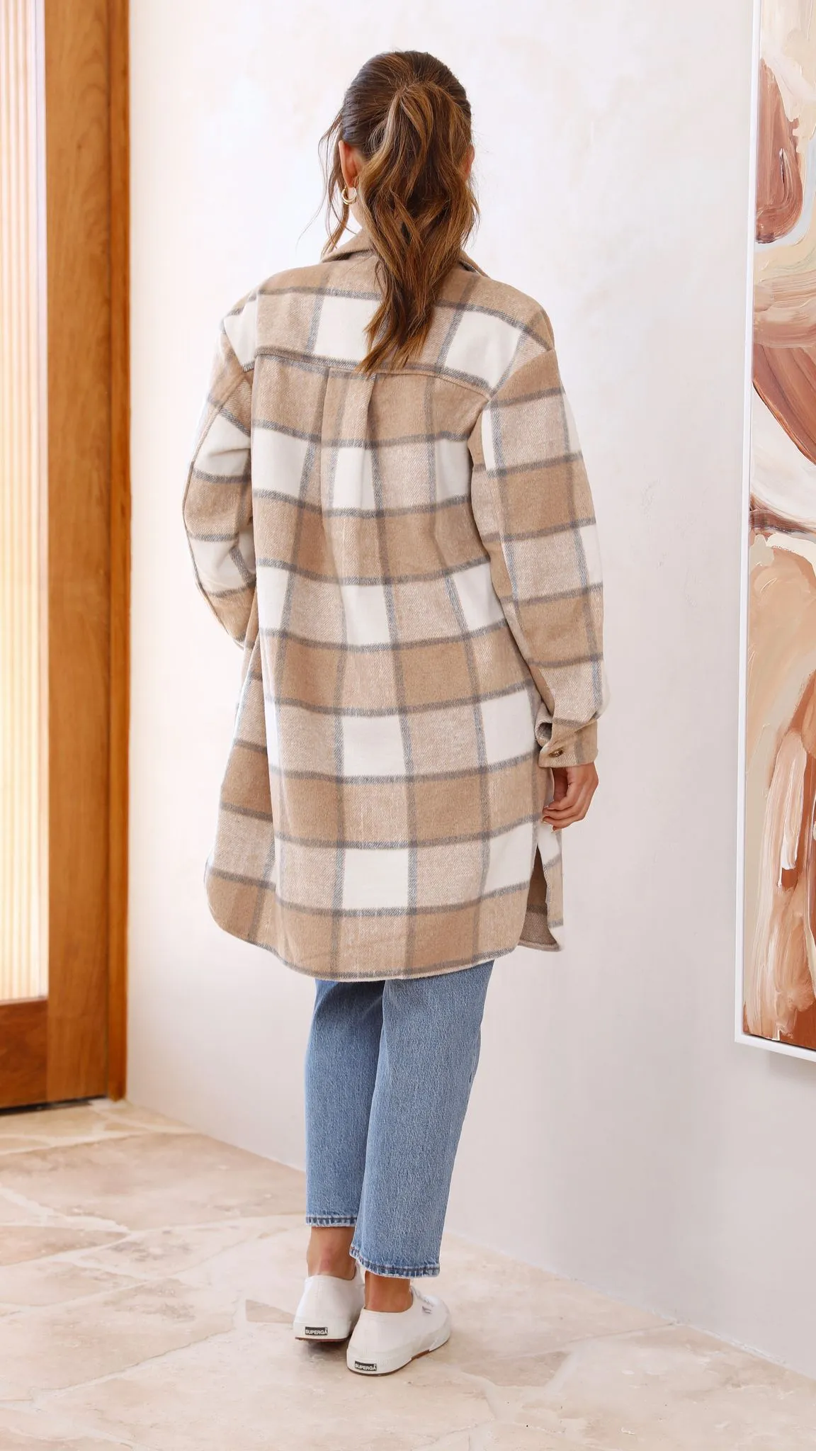 Saskia Jacket - Beige/Cream Check sold by Billy J product image thumbnail 2