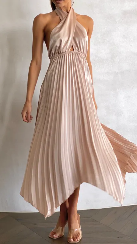 Miami Midi Dress  - Champagne sold by Billy J