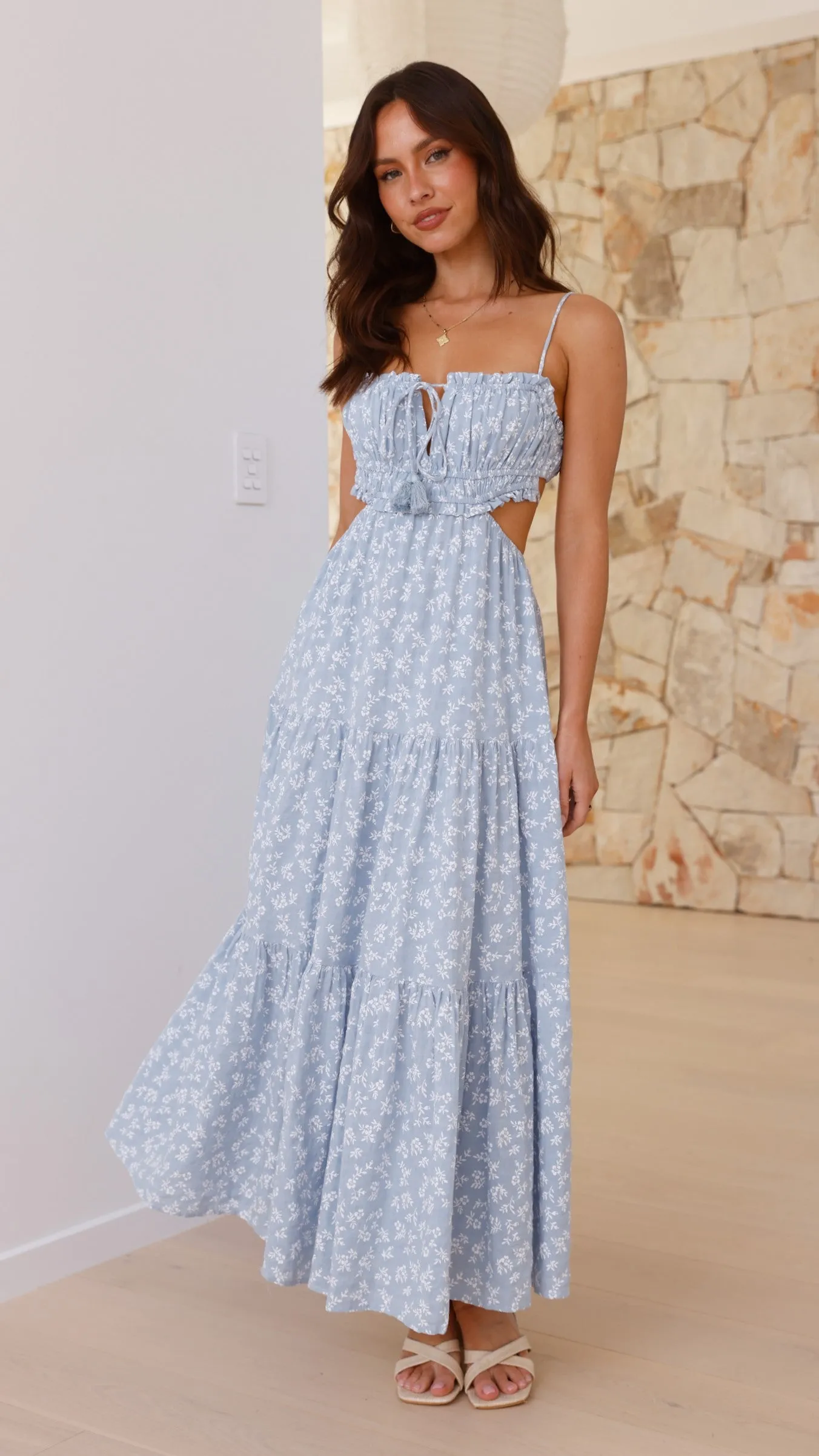 Vella Midi Dress - Blue Floral sold by Billy J