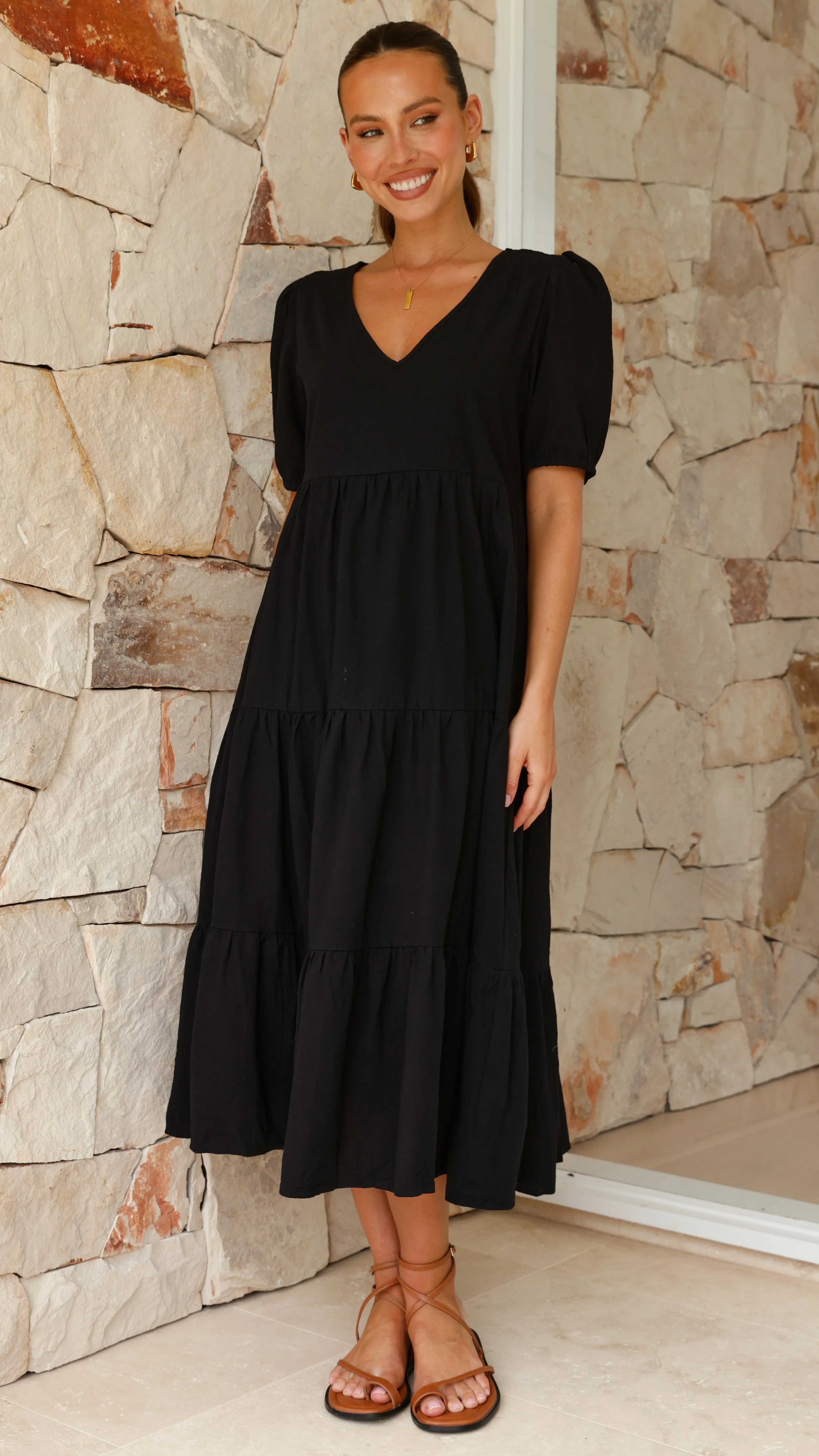 Prue Midi Dress - Black sold by Billy J