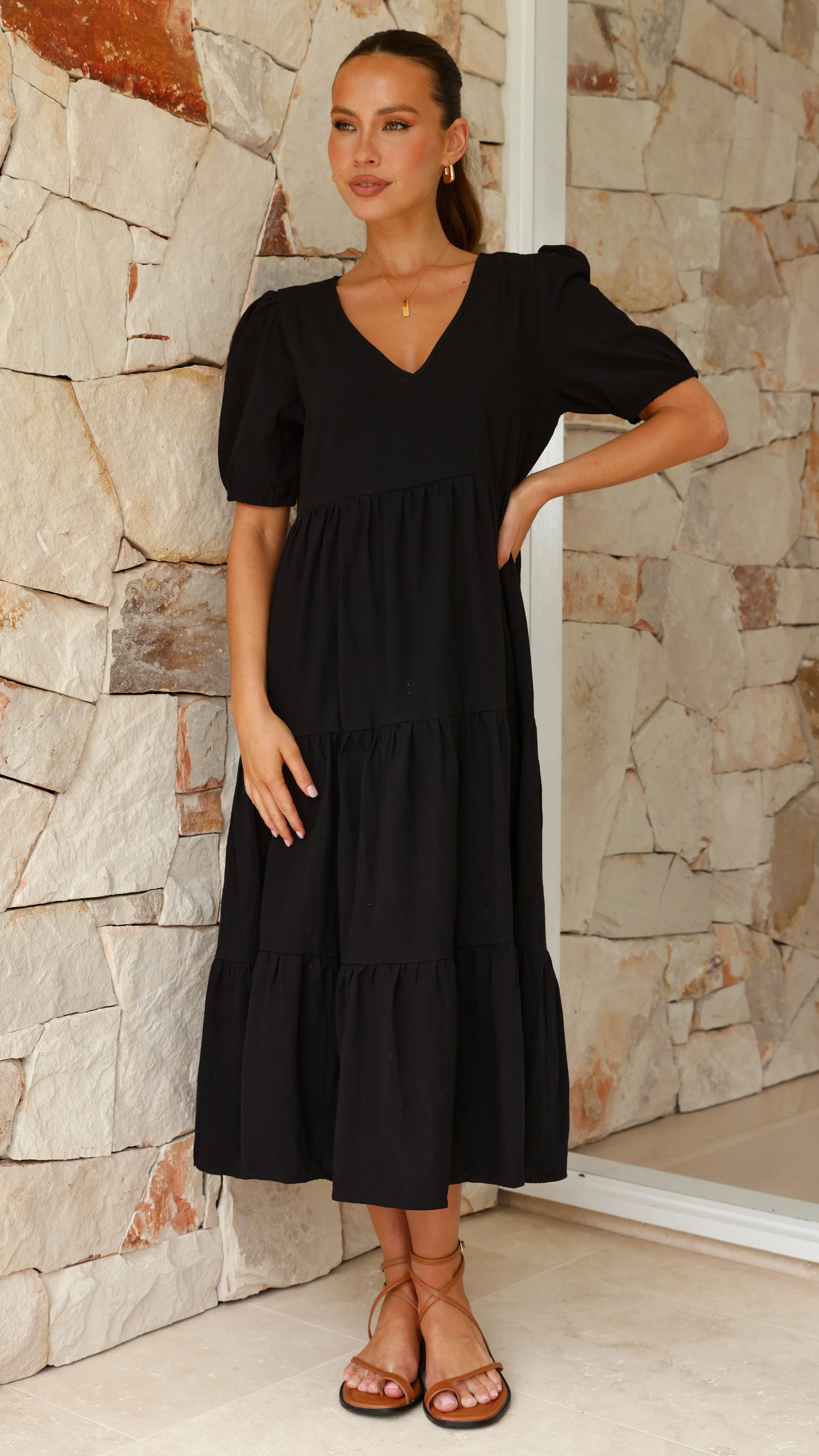 Prue Midi Dress - Black sold by Billy J product image thumbnail 5