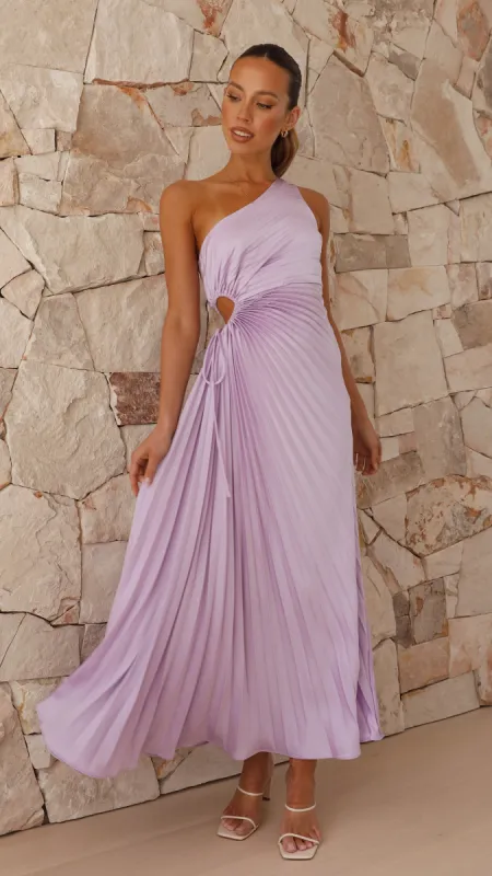 ワンピース Floral Cut-Out Long Dress-french lilac/M Floral Cut-Out Long Dress-french lilac/M