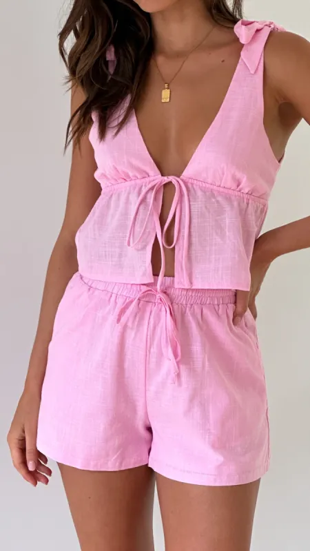 Kacia Tie Top - Baby Pink sold by Billy J