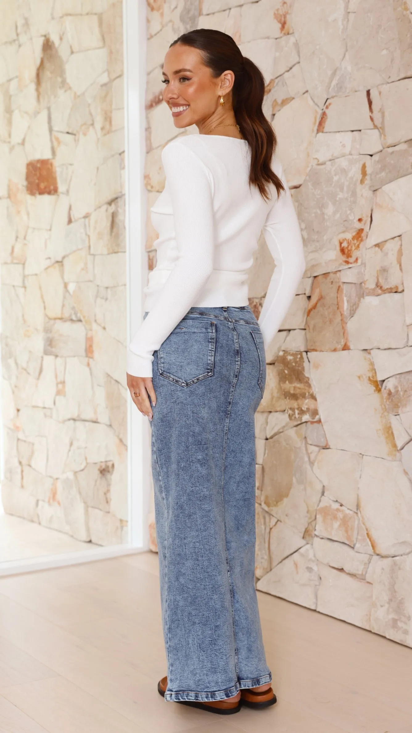 Habiki Maxi Skirt - Mid Blue Denim sold by Billy J product image thumbnail 3