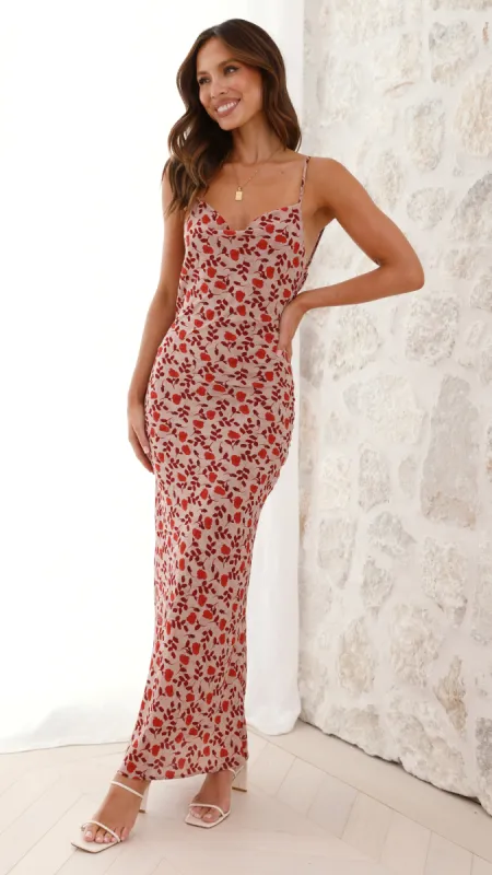 Vespa Rossa Midi Dress - Red Floral sold by Billy J