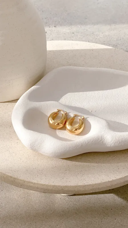 Forte Hoop Earrings - Gold sold by Billy J