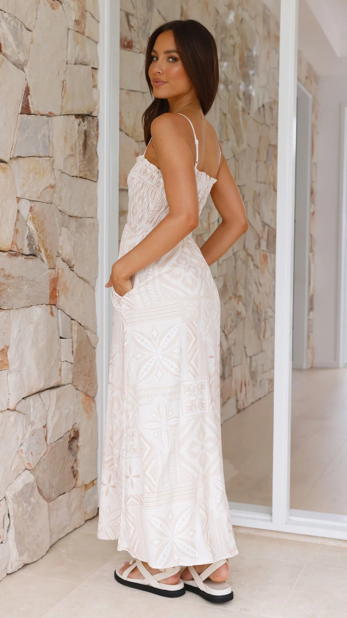 Acelin Midi Dress - Beige Summer sold by Billy J product image thumbnail 2