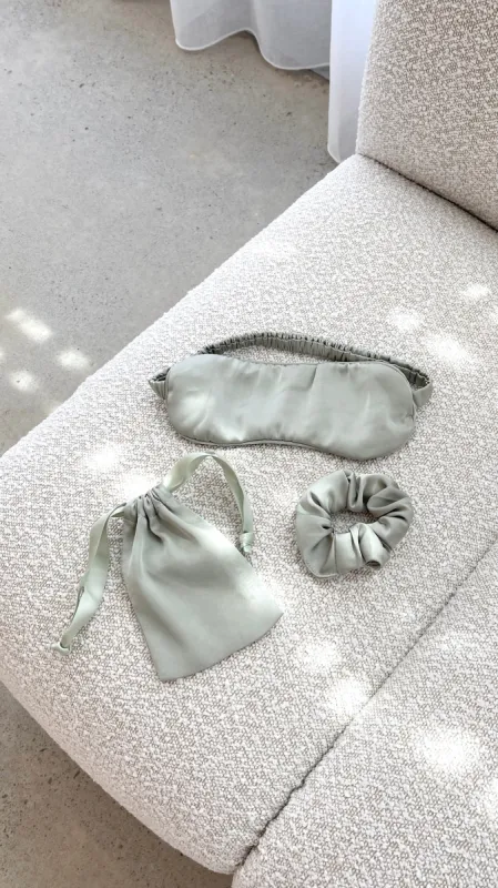 Harper Eye Mask & Scrunchie - Olive sold by Billy J