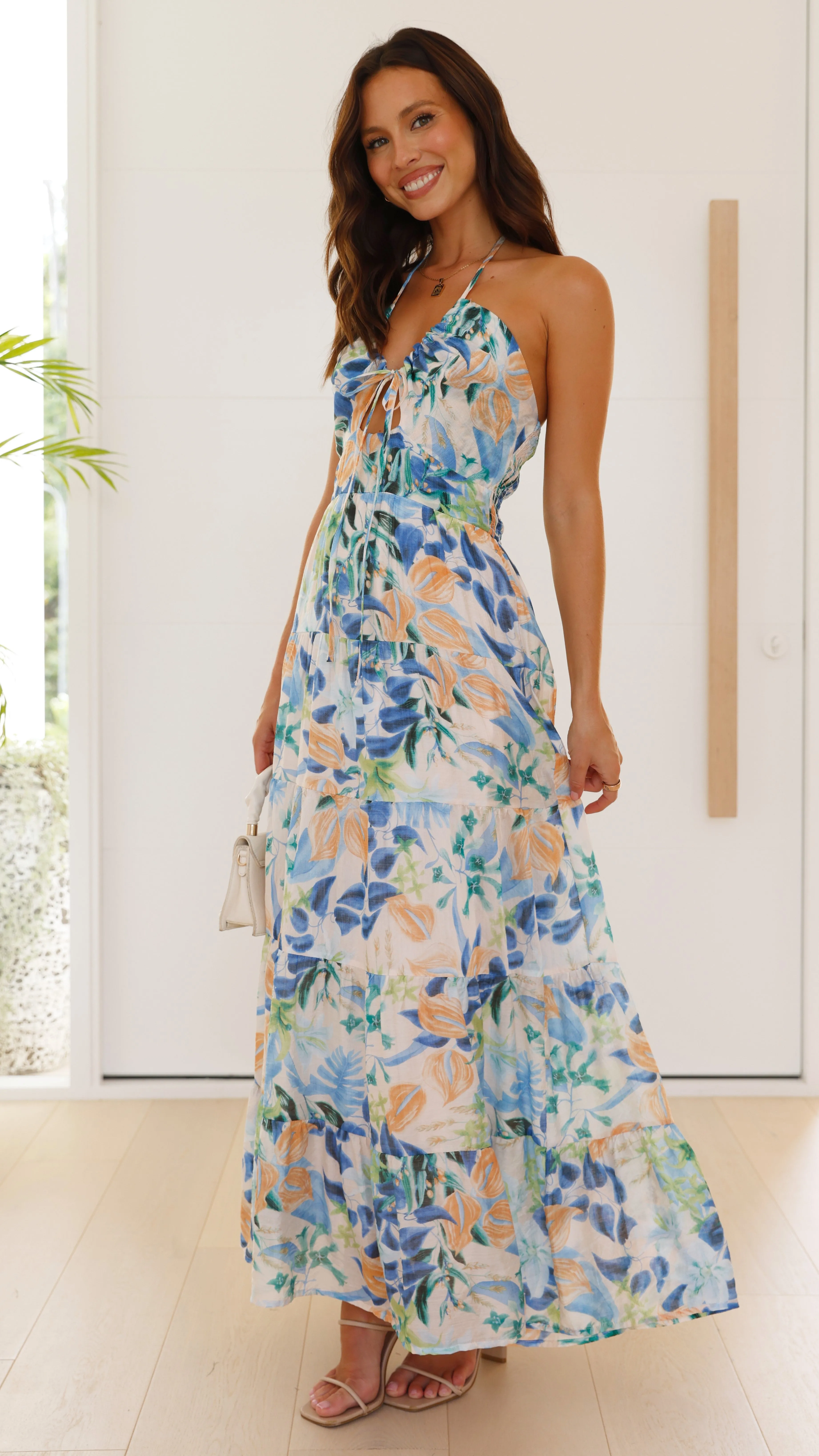 Majella Maxi Dress - Blue Floral sold by Billy J