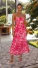 Margie Midi Dress - Pink/Red Floral sold by Billy J